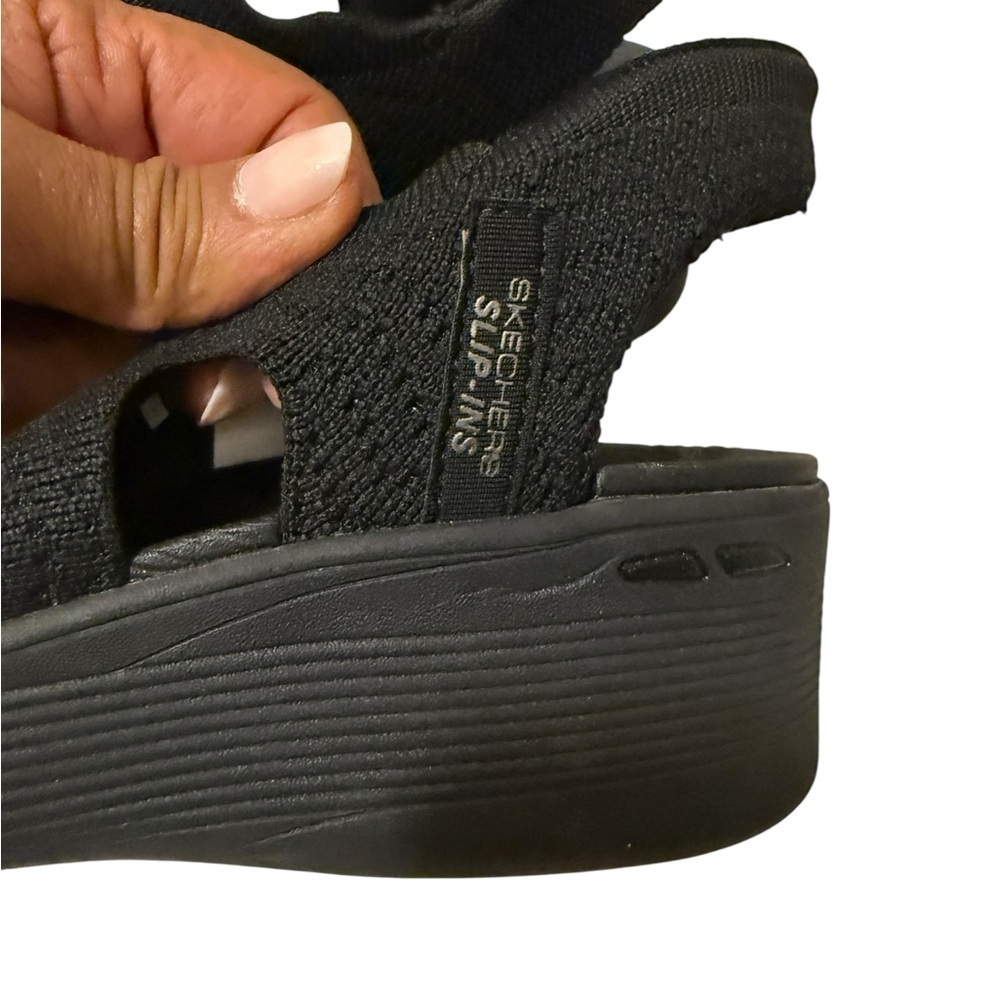 Stylish Skechers Pier-Lite - Slip On by - Hands Free Slip-Ins Black Sandals - Picture 7 of 9